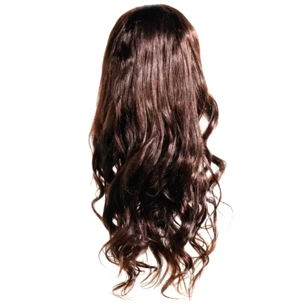 Chocolate Wavey Middle Part Wig9