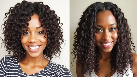 Image Of Two Women Wearing Human Hair Wigs