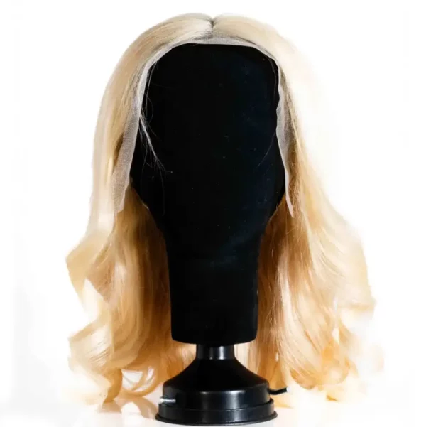 Platinum Blonde Water Wave Middle Part Wig01