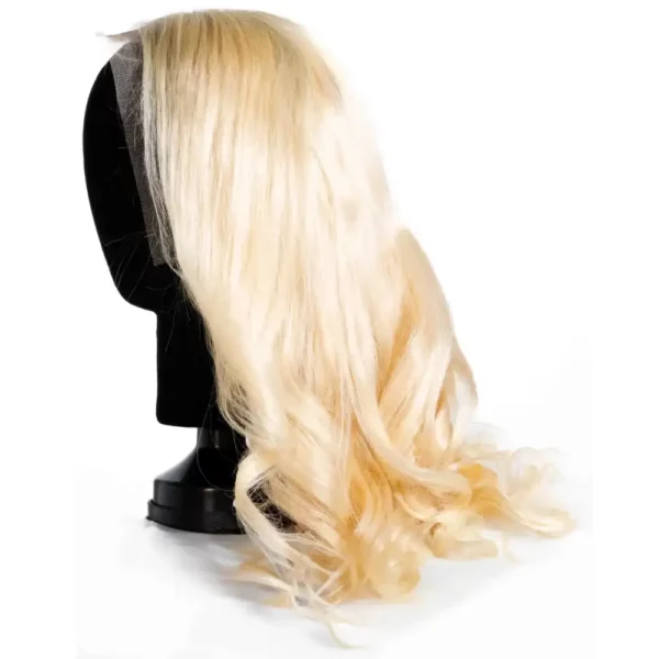 Platinum Blonde Water Wave Middle Part Wig05